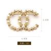 Broche de Moda con Letra Doble C Incrustaciones de Diamantes Perla Estilo Chanel Unisex Pin de Moda para Chaqueta