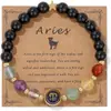 Centro Comercial de Bajo Precio de Amazon Pulseras de los Doce Signos del Zodíaco Europeos y Americanos Más Vendidas Pulseras de Perlas de Cristal de Fluorita y Ojo de Tigre Transfronterizas