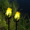 Nova lâmpada de gramado externa solar transfronteiriça, luz de paisagem para pátio de villa de animal de desenho animado montada no solo em resina