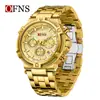 Ofns Export Reloj Popular de Cuarzo de Moda para Negocios Seis Manecillas para Hombre con Calendario Correa de Acero Reloj Impermeable