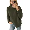 Otoño/Invierno 2025 Moda Femenina Europea y Americana de Amazon Transfronterizo Nuevo Sudadera de Color Sólido de Cuello Alto Peluda Top de Felpa para Mujer