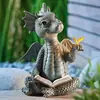 Adornos de Jardín de Dinosaurios Trepadores de Ventanas de Nuevo Producto Transfronterizos Manualidades de Resina Adornos de Puerta de Lectura Decoración de Estatua de Enano