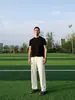 Pantalones rectos estilo americano de tacto frío, versátiles para ir al trabajo, ligeros y transpirables, color liso, pantalones casuales de tacto fresco, modernos