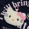 Hebilla de Puerta H93 Lindo Peluche Negro Polvo Lazo Muñeca Kitty Accesorios para Bolsos de Muñeca Colgante Pequeño Colgante