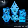 Venda direta da fábrica jogo de arremesso crianças masmorras e masmorras jogos de tabuleiro dados multifacetados DND RPG linha preta dados azul turquesa