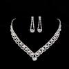 Brilhante colar de diamantes brincos noiva joias de casamento moda corrente de garra festa de casamento terno de vestido de festa fábrica atacado