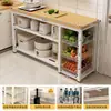 Estante de almacenamiento para cocina, cesta multifuncional para verduras, encimera de corte, estante de almacenamiento para microondas y utensilios de cocina, gabinete lateral, mesa multicapa