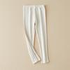 [Liquidação 95% Algodão Classe A] Calça Legging Fina de Algodão para Meninas Primavera e Outono Calças Slim Fit com Listra Lateral para Crianças Pequenas