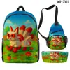Mochila, Bolso de Hombro, Estuche para Lápices Set de Tres Piezas Juego Transfronterizo 3D Cultiva un Jardín