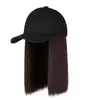 Gorro de peluca de una pieza exclusivo transfronterizo cabello liso corto sombrero peluca para mujer cabello hasta la clavícula bobo sombrero para el sol Europa y Estados Unidos