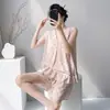 Nuevos Pijamas de Algodón y Seda para Mujer 2026, Conjunto de Chaleco sin Mangas de Color Sólido y Shorts de Verano, Ropa de Casa Holgada para Chica de Primavera y Otoño