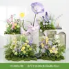 HY-DW5 Macetas florales artificiales, plantas verdes reales para decoración interior y exterior, restaurante, populares en redes sociales