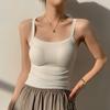 Camisola de Tirantes para Mujer 2025 Nueva Mujer Encaje Empalmado con Almohadilla en el Pecho Fondo Espalda Hermosa Top sin Mangas