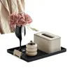 Decoración de Caja de Pañuelos de Alta Gama para Mesa de Café de Sala de Estar, Portapañuelos con un Toque de Lujo, Caja de Pañuelos Estilo Lujo Ligero Color Crema