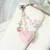 Estilo Miu Doce e Fresco Couro Multicolorido Formato de Coração Morango Imitação Pérola Tulipa Estrela Chaveiro Pingente de Bolsa