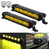 Fita de LED ultrafina de fileira única 7 polegadas 6 LEDs 18W luz de trabalho LED para carro luz para veículo off-road holofote de manutenção modificado
