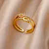 Anillo Abierto de Estilo Retro de Lujo Ligero Transfronterizo con Circonita Verde Chapado en Oro de 18 Quilates Esmeralda Anillo de Dedo de Alta Calidad Joyería