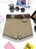 Calça Casual Slim Estilo Americano para Mulheres Outono 2025 Nova Cintura Alta Emagrecedora Elástica Hot Pants Tendência com Cinto 9667