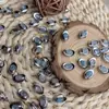 Caja de lingotes de plata aguamarina natural accesorios de agujero pasante caja mágica color cobre plateado pulido pulsera collar joyería DIY