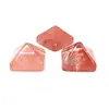 Tesoro de Piedra cristal rosa azul dorado piedra desnuda pirámide simple moda collar colgante gemas artesanías joyería DIY