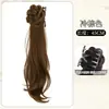Nueva coleta de peluca estilo chino para mujer, coleta lateral suave y ligeramente ondulada, cabello artificial para Hanfu, coleta postiza de capullo de flor