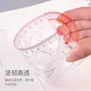 Régua macia multifuncional para estudante, régua de desenho, conjunto de papelaria transparente, linha ondulada, conjunto de aprendizado infantil, geometria, 17cm