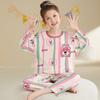 Pijama para Meninas Primavera e Outono 2025 Novo Ensino Fundamental Meninas Crianças Grandes Algodão Puro Roupa de Casa Outono Infantil Manga Longa Conjunto