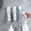 Soporte para Pasta de Dientes, Aparato para Exprimir Pasta de Dientes, Pinza de Almacenamiento para Baño Montada en la Pared, Dispensador de Limpiador Facial Montado en la Pared sin Taladro