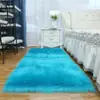 Alfombra de Felpa de Lana Sintética Transfronteriza Alfombrilla para Piso Manta para Dormitorio Ventana Mirador Hogar Color Sólido Alfombrilla para Stand Interior