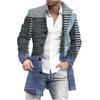 Comercio Exterior Otoño e Invierno Nuevo Abrigo de Lana Estampado Retro de Cuello Alto para Hombre Abrigo Casual para Hombre