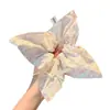 Scrunchie cuadrado de bufanda floral bordada para mujer, suave goma elástica de alta elasticidad para coleta, accesorio para el cabello de alta gama