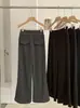 KEKEZOON 2026 Otoño Nuevo Cintura Alta Adelgazante Cordón Casual Pierna Ancha Sueltos Micro Acampanados Pantalones 9030