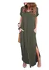 2023 Explosões AliExpress Amazon Super Longo Plus Gordo MM Vestido Solto de Bolso 10 Cores 10 Tamanhos