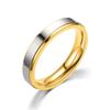Moda Europeia e Americana Novo Anel de Casal Espelhado Duplo de Alto Nível Dourado Joias Fonte Fábrica Venda Direta