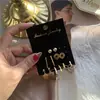 Conjunto de Brincos Simples Mini Brincos de Tarraxa Flor Pura Mulher Gentil Menina Princesa Combinação de Brincos com Diamante Azul