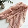 Bufanda de seda bordada floral de encaje blanco estilo coreano para mujer, fina y transpirable, versátil, elegante y con estilo, bufanda decorativa para el cuello para primavera y verano
