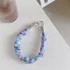 Pulsera de Seda Plisada Estrella de la Moda Transfronteriza Cadena Colgante Polaroid Cadena Colgante para Teléfono Móvil Correa de Muñeca para Mujeres