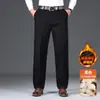 Pantalones de algodón puro transfronterizos de cintura alta y tiro profundo para hombres de mediana edad y ancianos, nuevos para otoño e invierno 2026, rectos, casuales, holgados, pantalones de traje para hombres