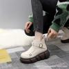 Otoño e invierno 2024 nuevas botas Martin retro de suela gruesa para mujer, botines cálidos con forro polar, Joker estilo británico antideslizantes, botas individuales para mujer