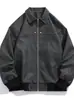 Chaqueta de Cuero para Hombre Estilo Retro Americano Transfronteriza Primavera y Otoño Canalla Guapo Solapa Maillard Usar Chaqueta Casual de Alta Gama