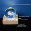 Enfeites criativos de bola de cristal em formato de lua, esculpidos em 3D, luminária noturna luminosa para decoração de mesa, presente ideal para aniversário de melhor amiga.