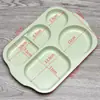 Pratos Divididos de Palha de Trigo para Cantinas Infantis, Pratos Compartimentados para Fast Food, Pratos de Arroz Domésticos Anti-Queda, Personalizáveis com Logo