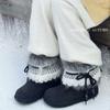 Mollykiki Outono e Inverno Antiderrapante Peludo Espessado Versátil Ins Feminino 2025 Novo Veludo Espessado Casual Botas de Neve