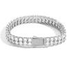 Pulsera de Moda Marca Ins Hip-Hop para Hombre 5mm Doble Fila Diamante Completo Zircón Pulsera Cadena Hip-Hop Hebilla de Resorte Cadena de Tenis para Hombre