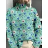 Novedades en la plataforma transfronteriza: Suéteres de cuello alto recomendados para mujer, estampado digital, serie personalizable