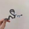 Pinza de Garra con Borla de Rosa de Hada Estilo Bosque para Mujer, Pinza de Mariposa Grande Fresca y Elegante para la Parte Posterior de la Cabeza, Pinza de Tiburón