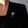 Broche de Plata de Tulipan Azul