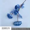 26 Anos de Materiais Florais Azul Escuro de Alta Qualidade, Materiais de Flores de Seda para Vitrines, Paisagismo, Adereços para Estúdio de Fotografia, Flores Artificiais