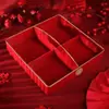 Prato de Frutas para Casamento Prato Vermelho Especial de Casamento Prato Festivo de Frutas Secas para Sala de Estar para Mudança para Nova Residência Prato de Doces para Casamento