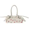 Bolsa de Mão Feminina Versátil na Moda Estilo Coreano Bolsa Bowling Textura de Nicho Tendência Bolsa de Ombro/Sobrancelha Bolsa Cilíndrica